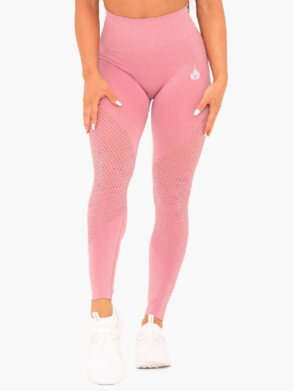 Pink Women's Ryderwear Geo High Waisted Leggings Seamless | FG4377611