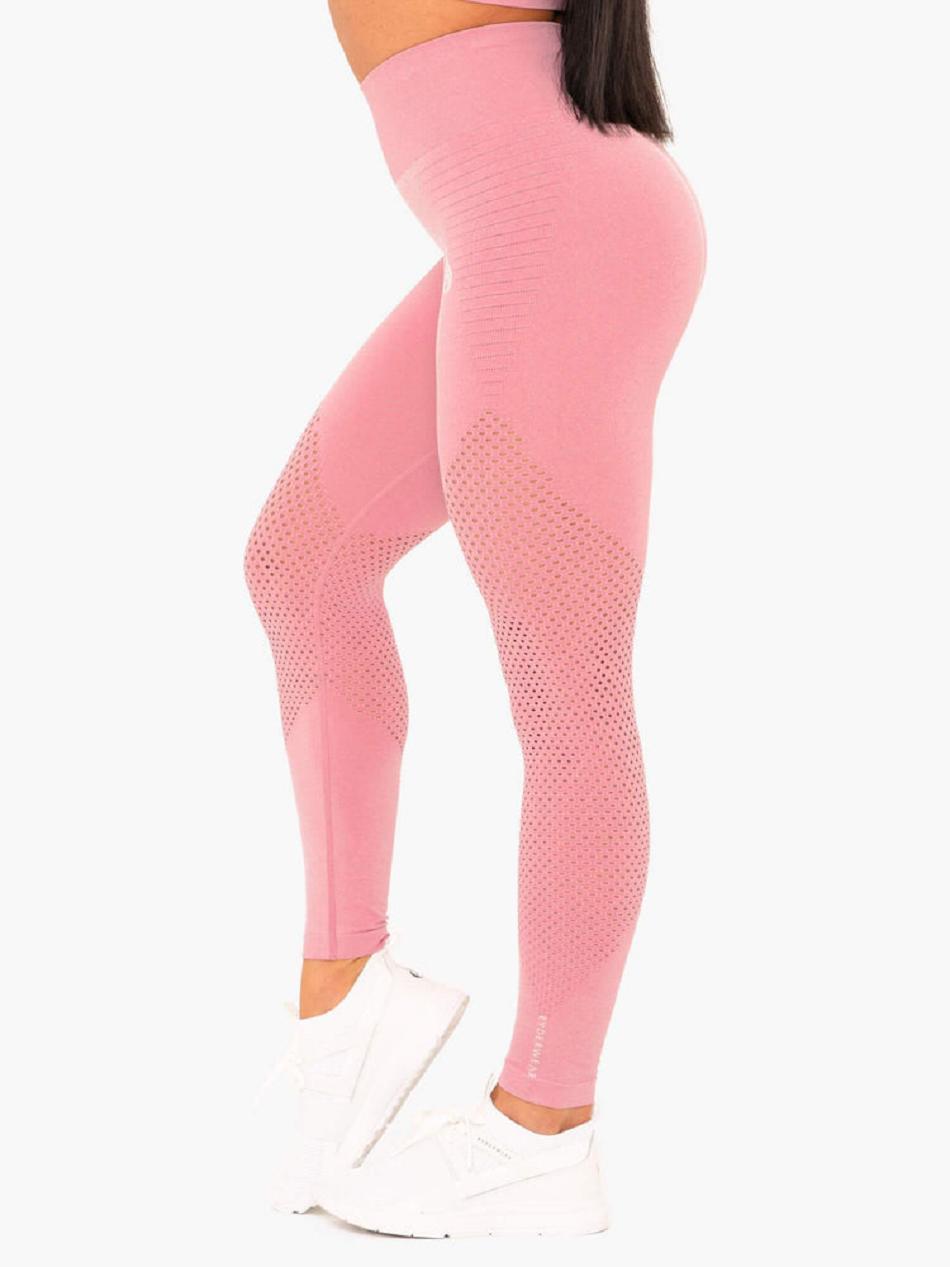 Pink Women's Ryderwear Geo High Waisted Leggings Seamless | FG4377611