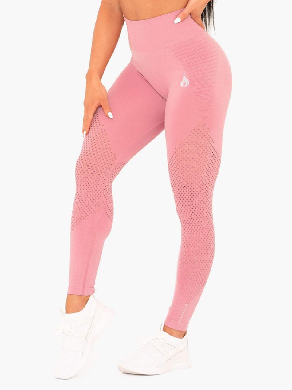 Pink Women\'s Ryderwear Geo High Waisted Leggings Seamless | FG4377611