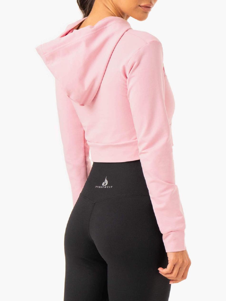 Pink Women's Ryderwear Hybrid Fitted Hoodie | 166F93244