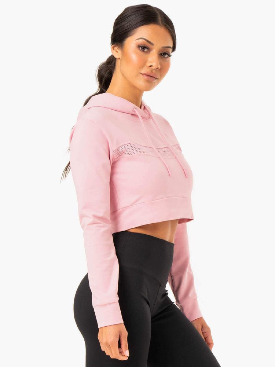 Pink Women's Ryderwear Hybrid Fitted Hoodie | 166F93244