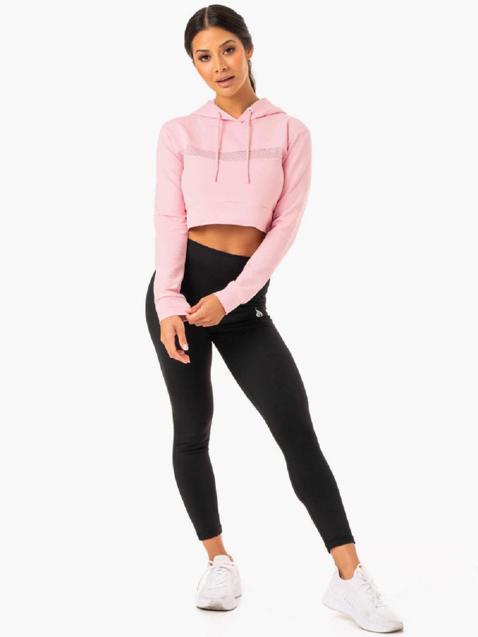 Pink Women's Ryderwear Hybrid Fitted Hoodie | 166F93244