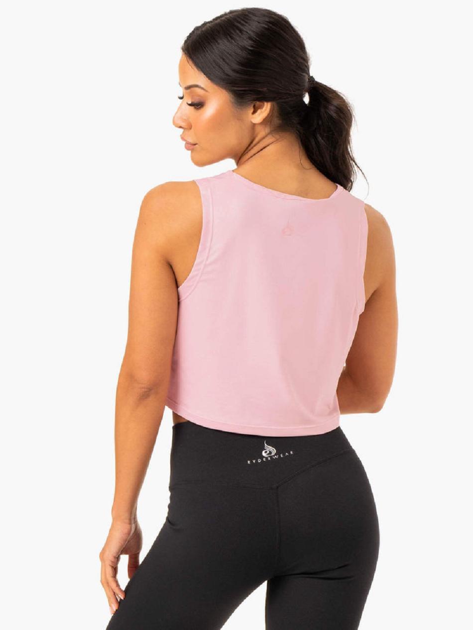 Pink Women's Ryderwear Hybrid Muscle Tank Top | 65YR11558