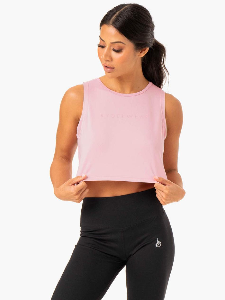 Pink Women\'s Ryderwear Hybrid Muscle Tank Top | 65YR11558