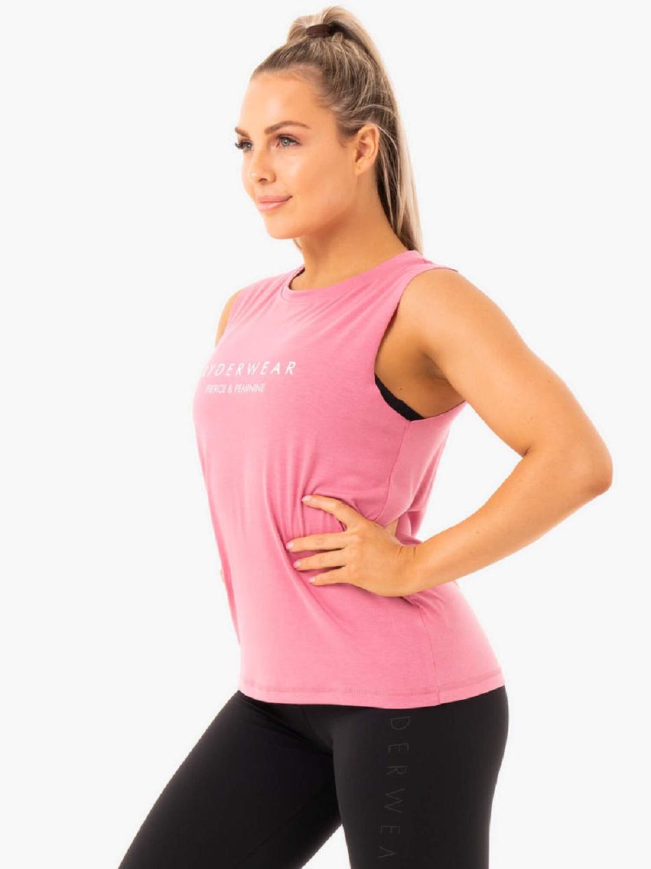 Pink Women's Ryderwear Ladies Baller Tanks | 73YR13487