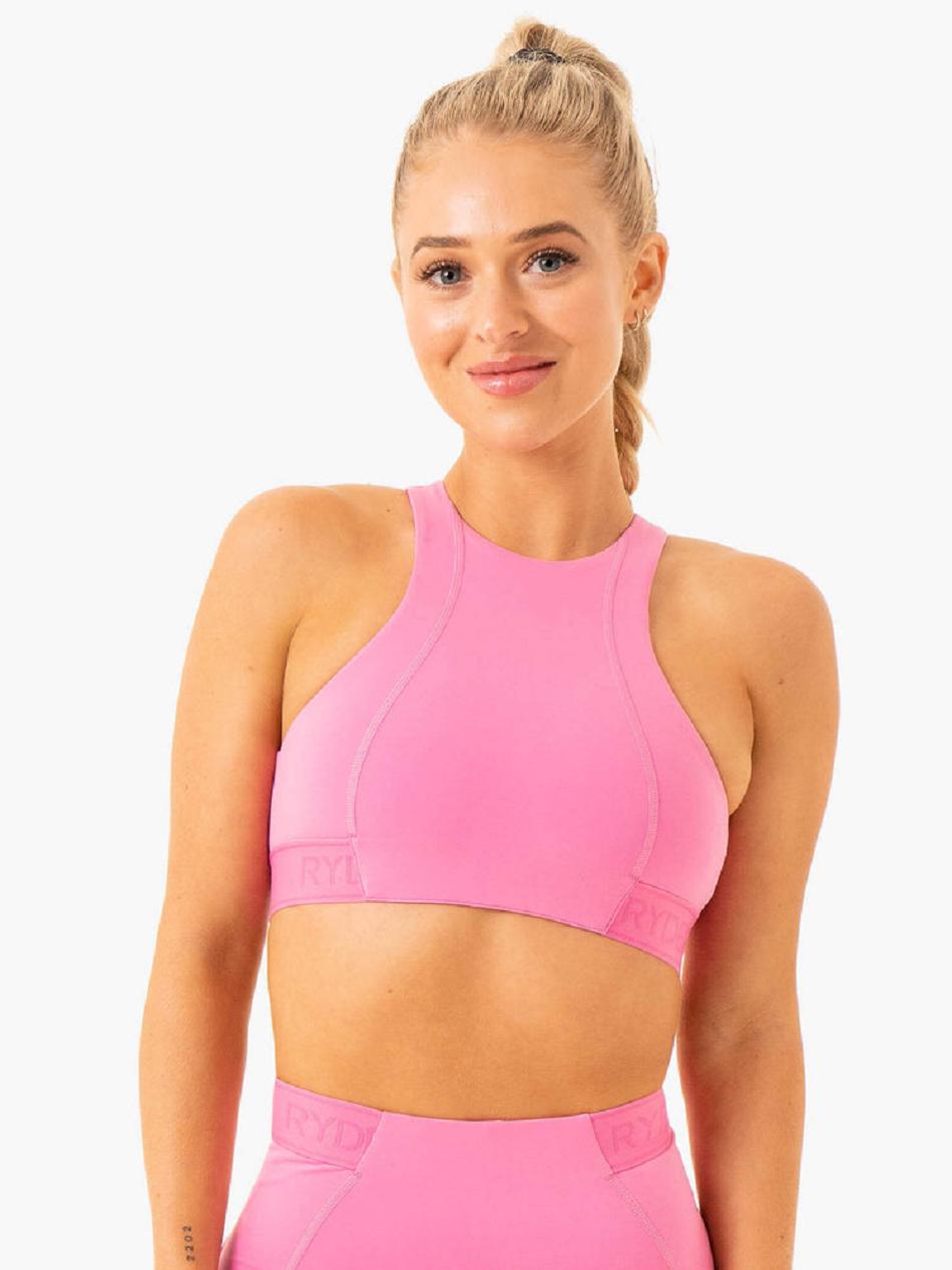 Pink Women's Ryderwear Level Up High Impact Sports Bras | MT5265588