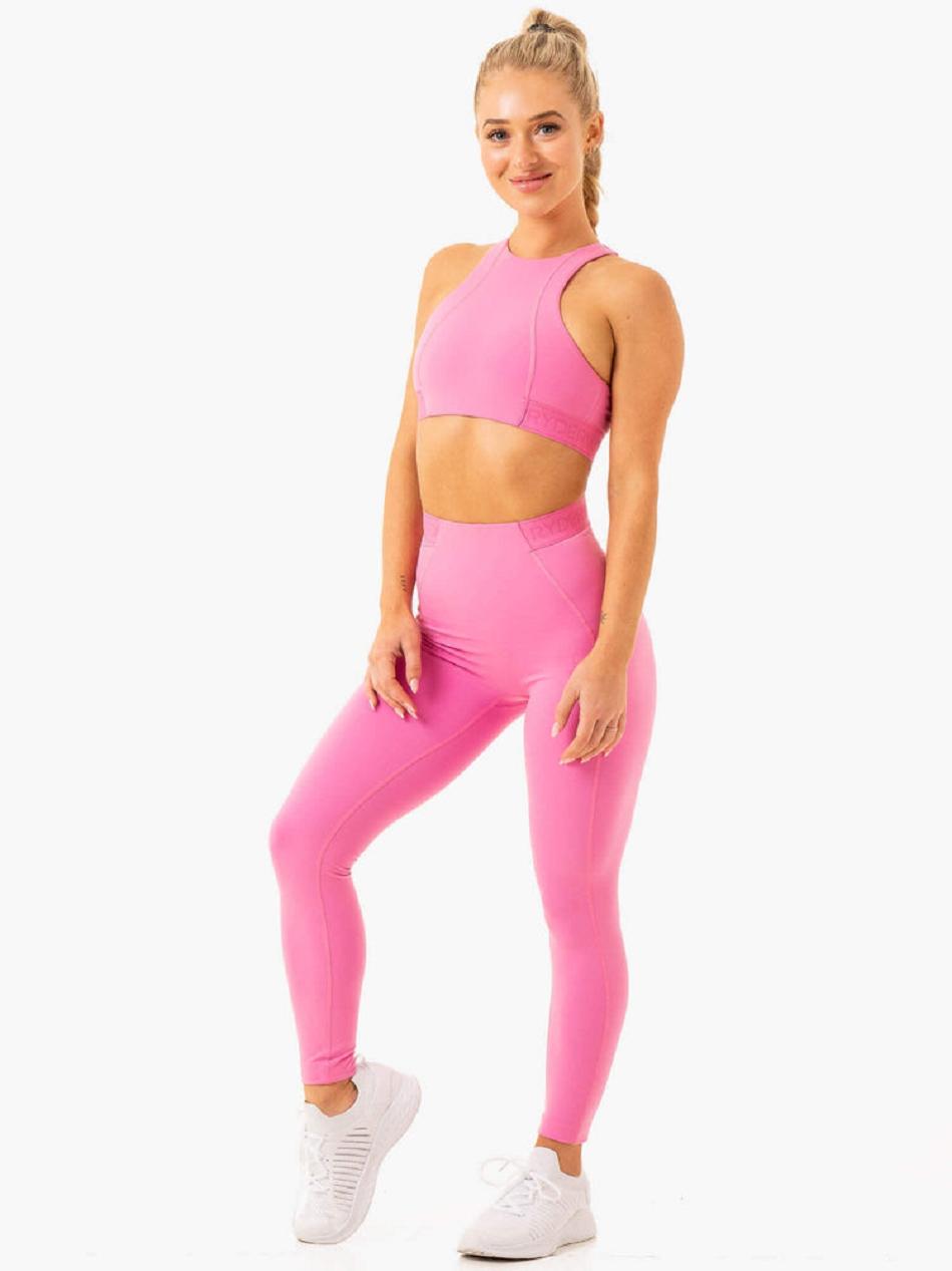 Pink Women's Ryderwear Level Up High Impact Sports Bras | MT5265588