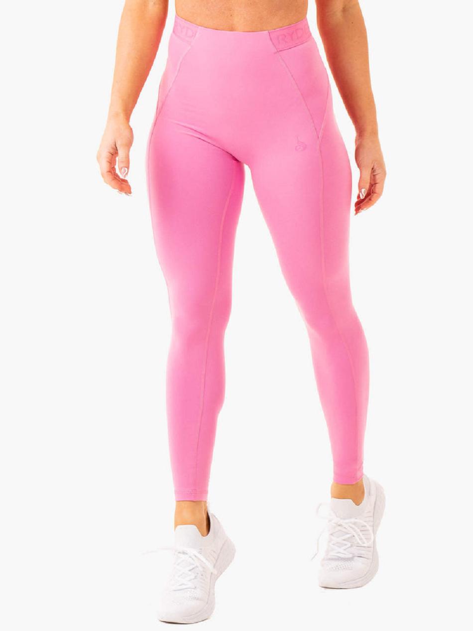 Pink Women's Ryderwear Level Up High Waisted Scrunch Leggings | DF3950960