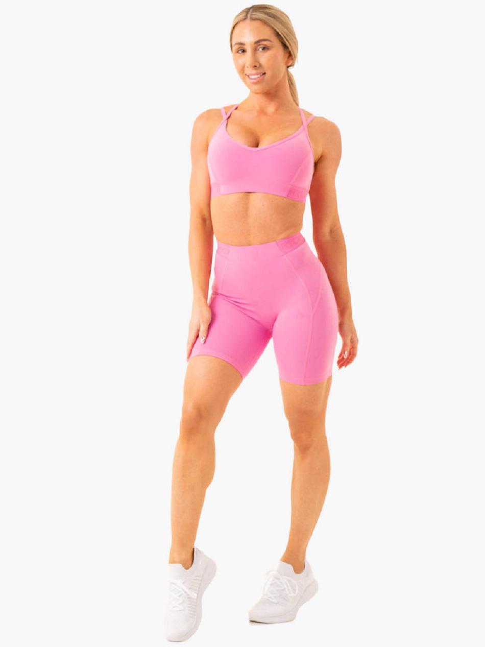 Pink Women's Ryderwear Level Up High Waisted Scrunch Leggings | DF3950960