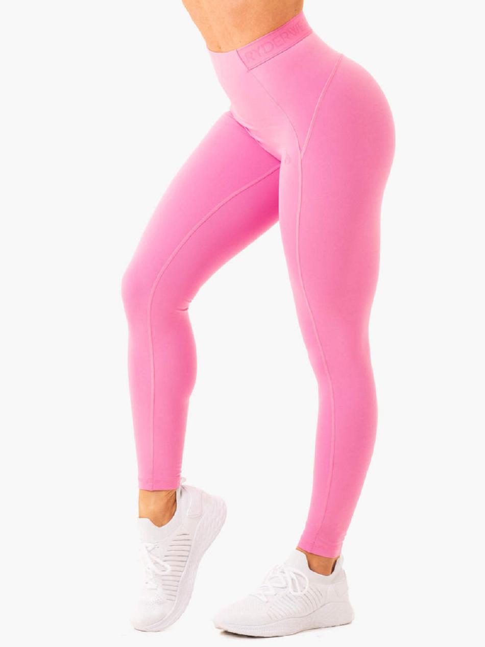 Pink Women\'s Ryderwear Level Up High Waisted Scrunch Leggings | DF3950960