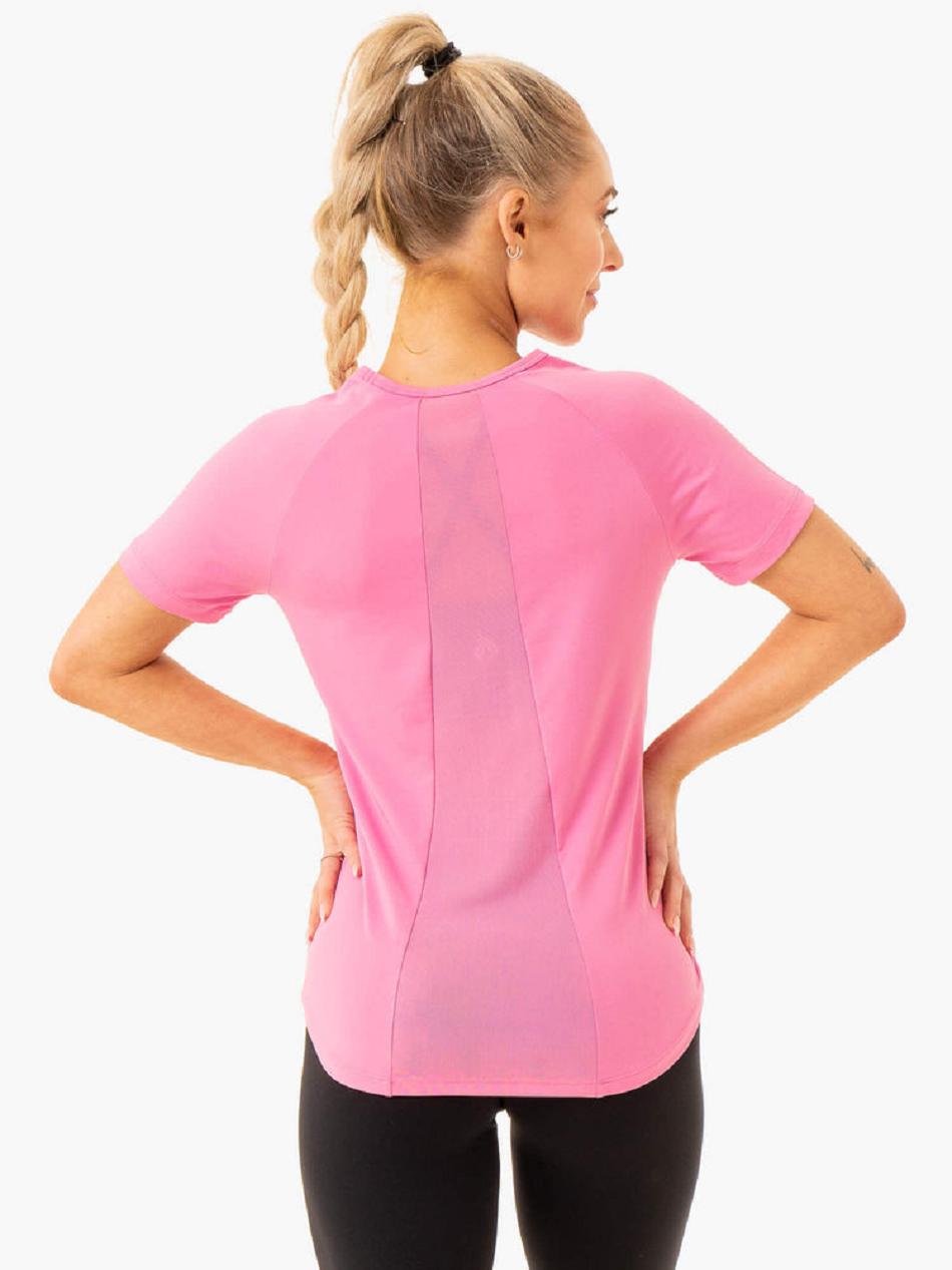 Pink Women's Ryderwear Level Up Training T-shirt | 133IV50852