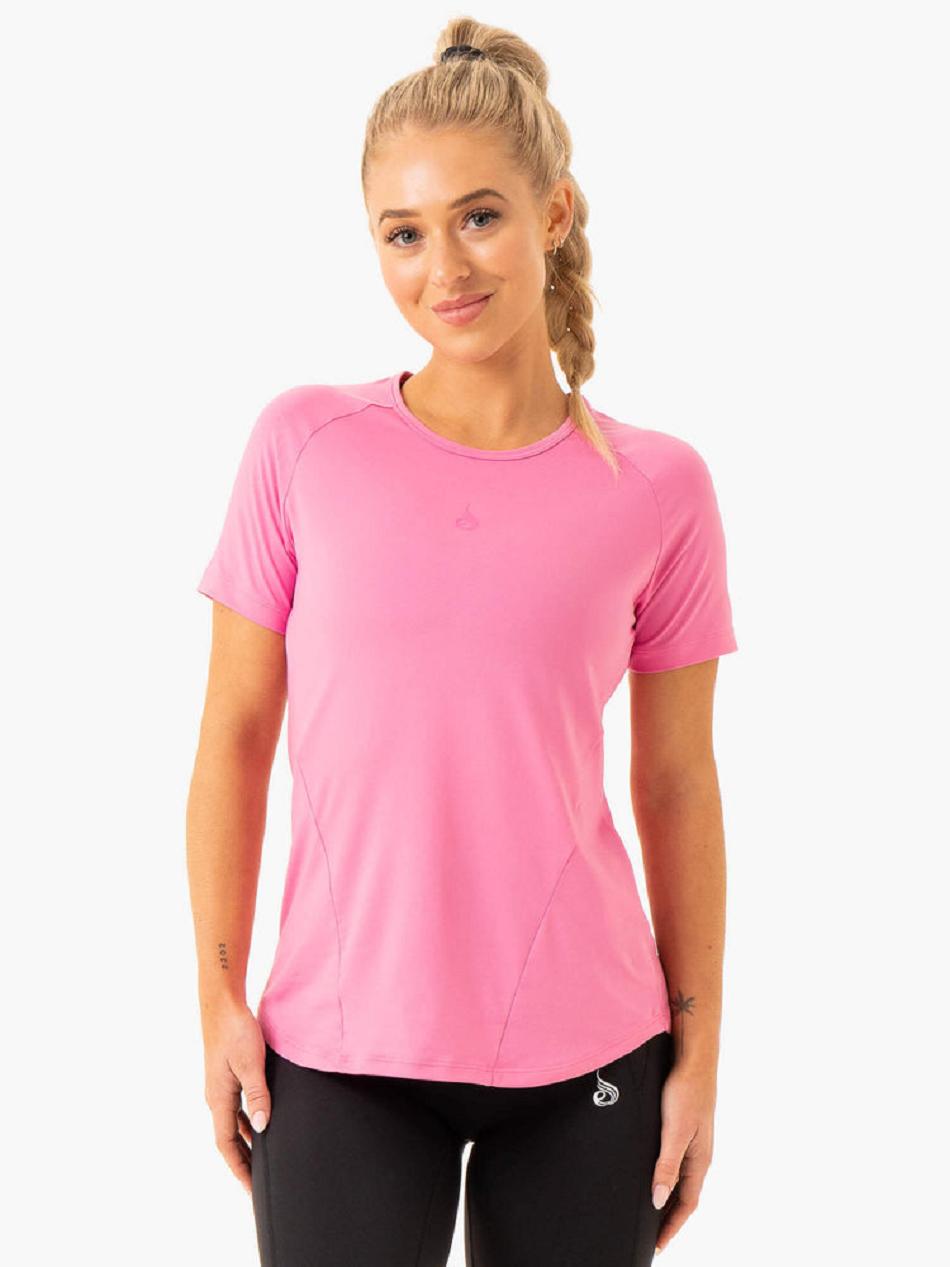 Pink Women\'s Ryderwear Level Up Training T-shirt | 133IV50852