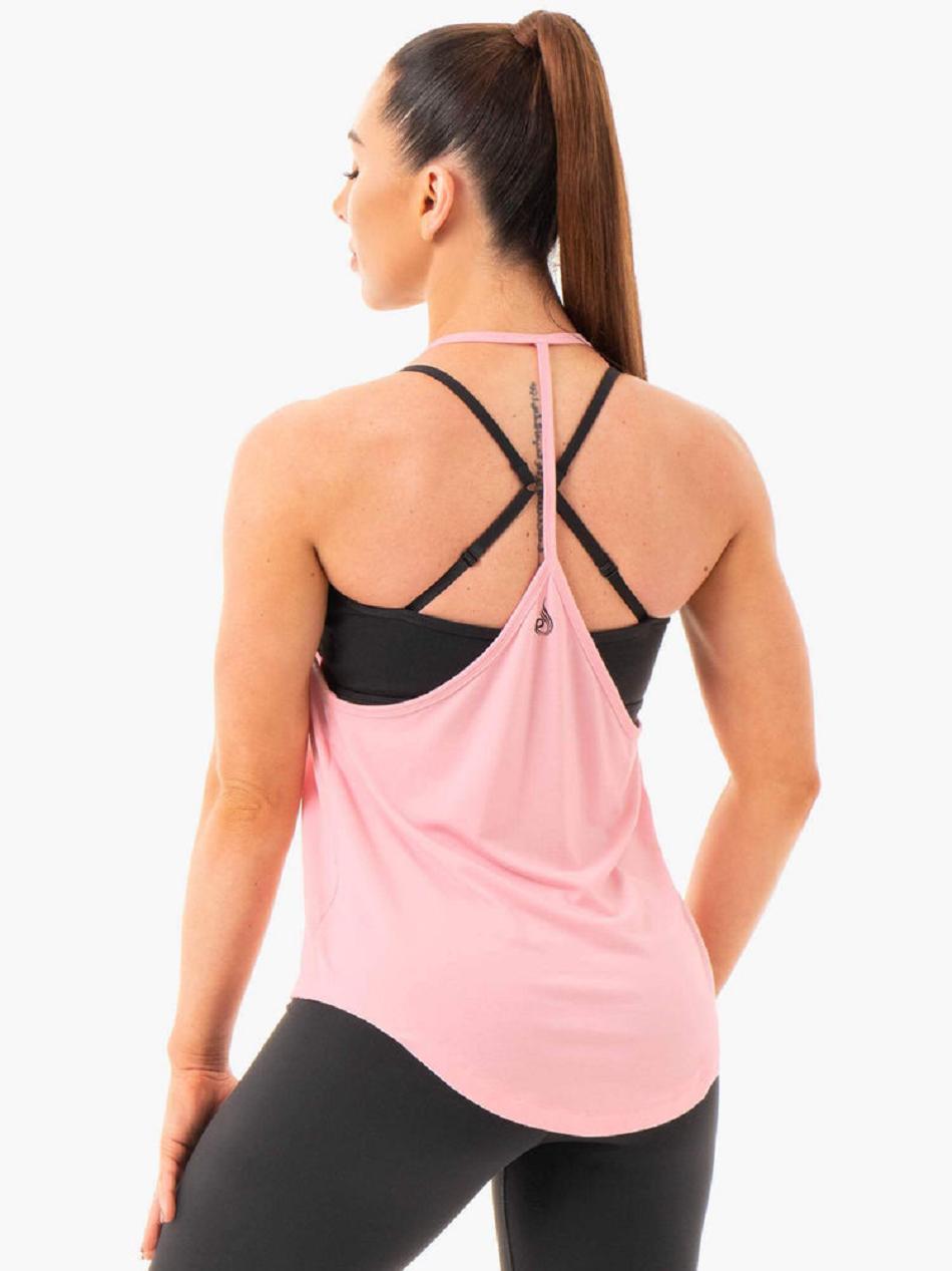 Pink Women's Ryderwear Luxe Tanks | 6Y7040340