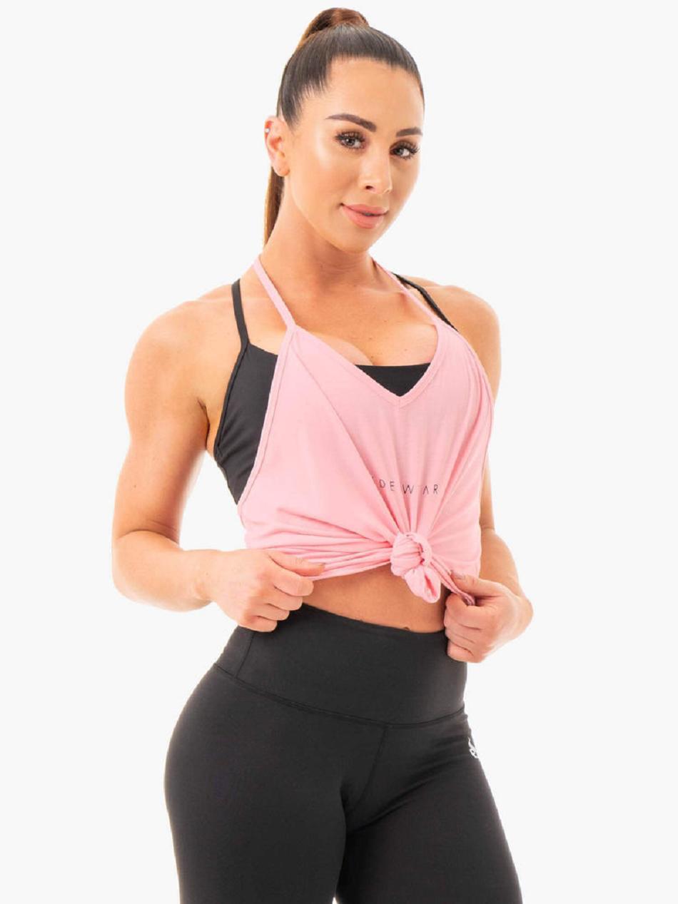 Pink Women's Ryderwear Luxe Tanks | 6Y7040340