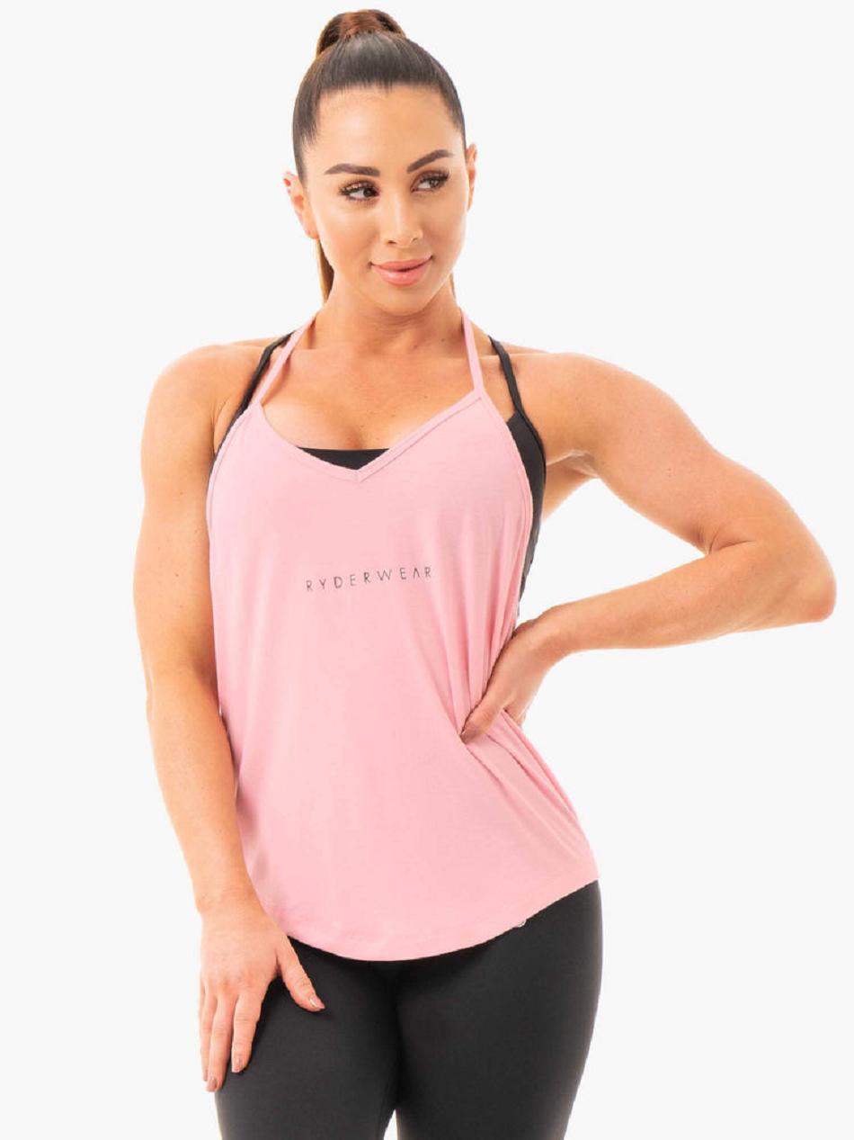 Pink Women\'s Ryderwear Luxe Tanks | 6Y7040340