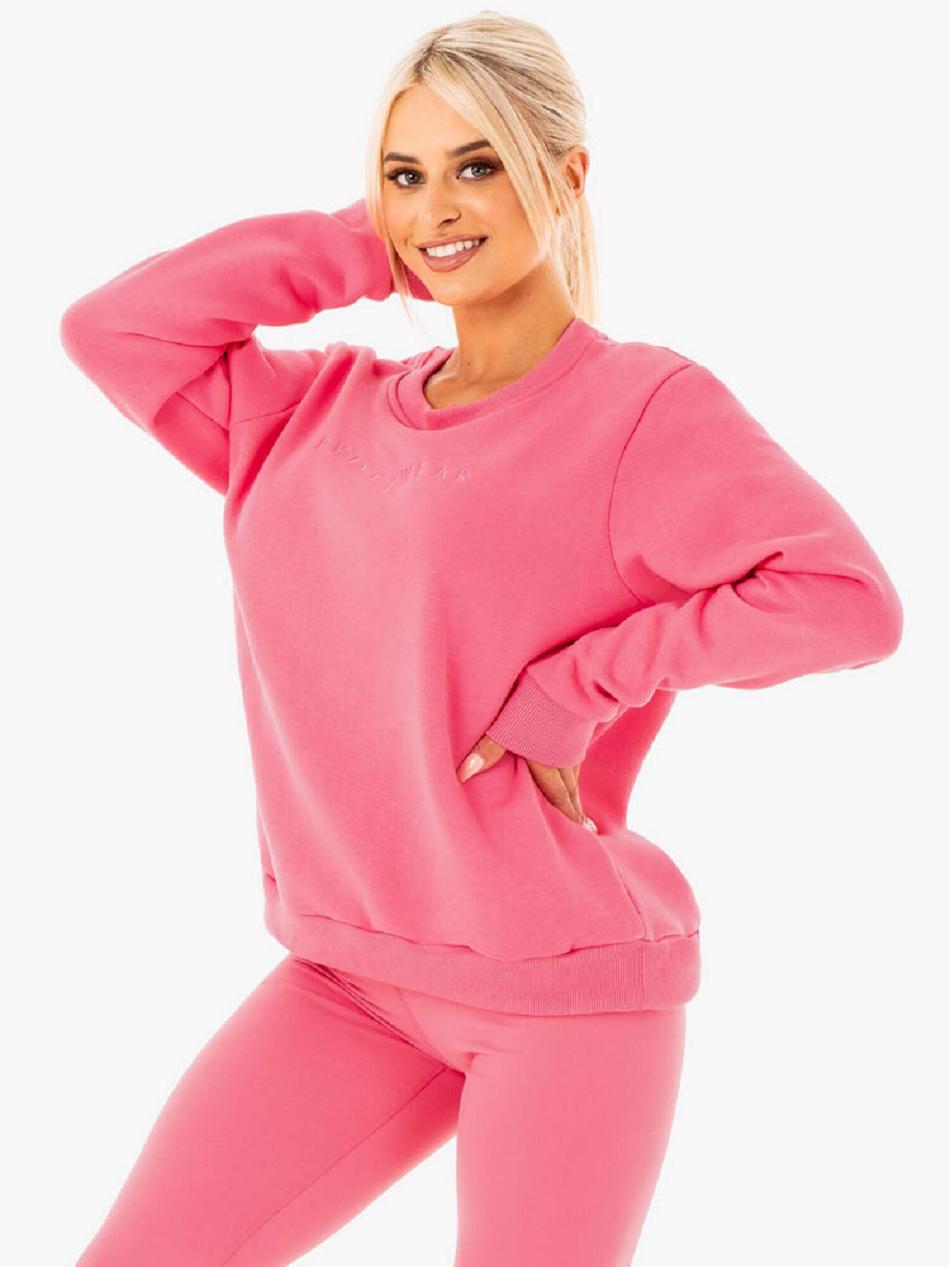 Pink Women\'s Ryderwear Motion Oversized Sweater Active Lounge | 139IV96282