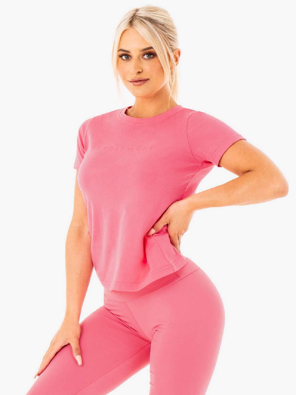 Pink Women's Ryderwear Motion T-Shirt Top | FG69069