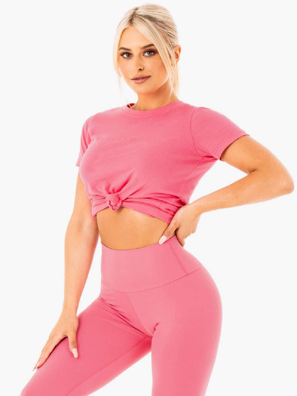 Pink Women's Ryderwear Motion T-Shirt Top | FG69069