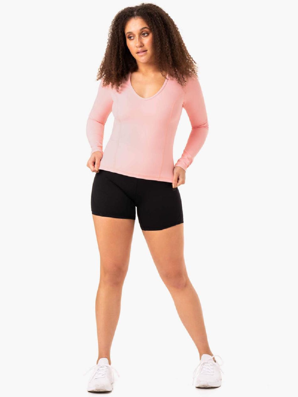 Pink Women's Ryderwear NKD Align Long Sleeve Training Top Top | 100S10274