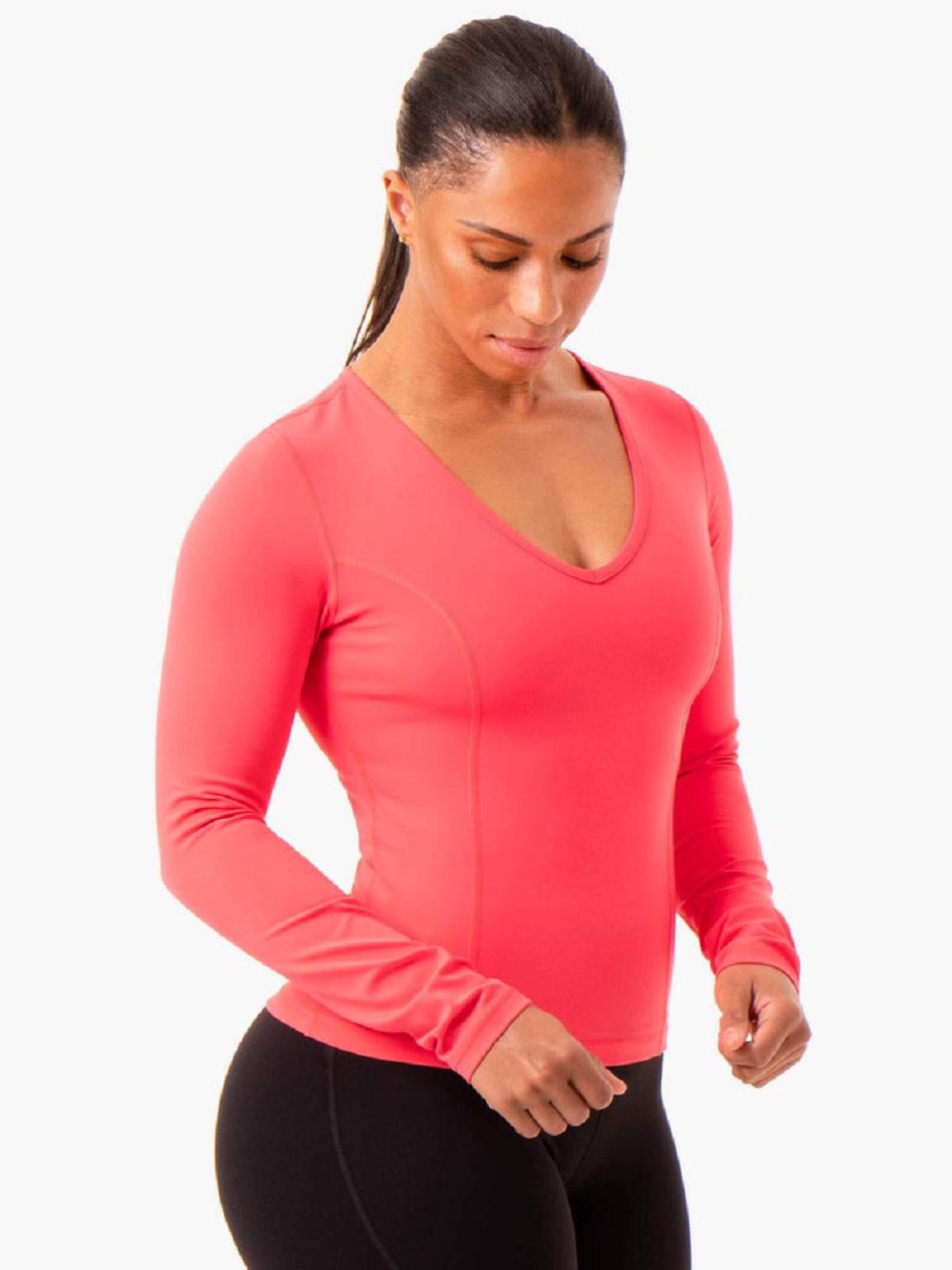 Pink Women's Ryderwear NKD Align Long Sleeve Training Top Top | HY6315163