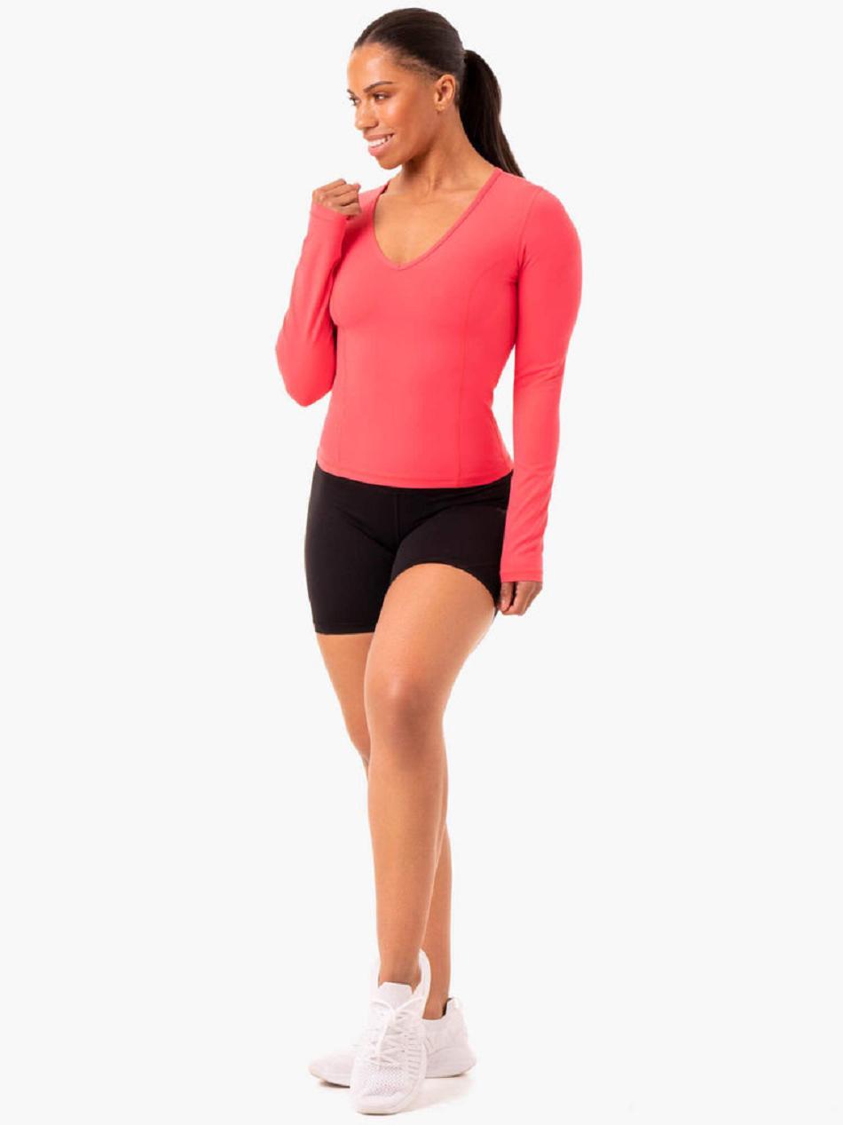 Pink Women's Ryderwear NKD Align Long Sleeve Training Top Top | HY6315163