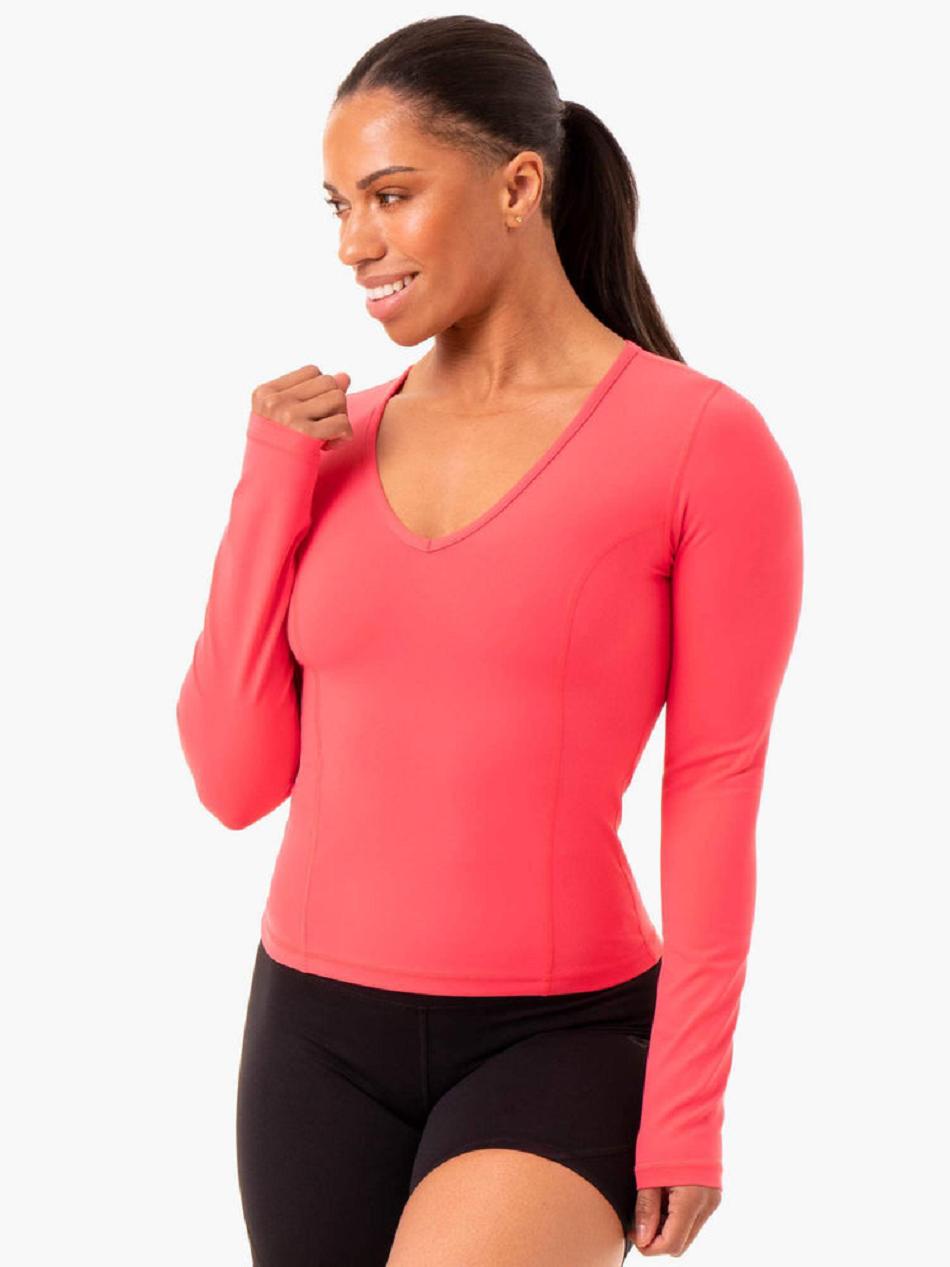 Pink Women\'s Ryderwear NKD Align Long Sleeve Training Top Top | HY6315163