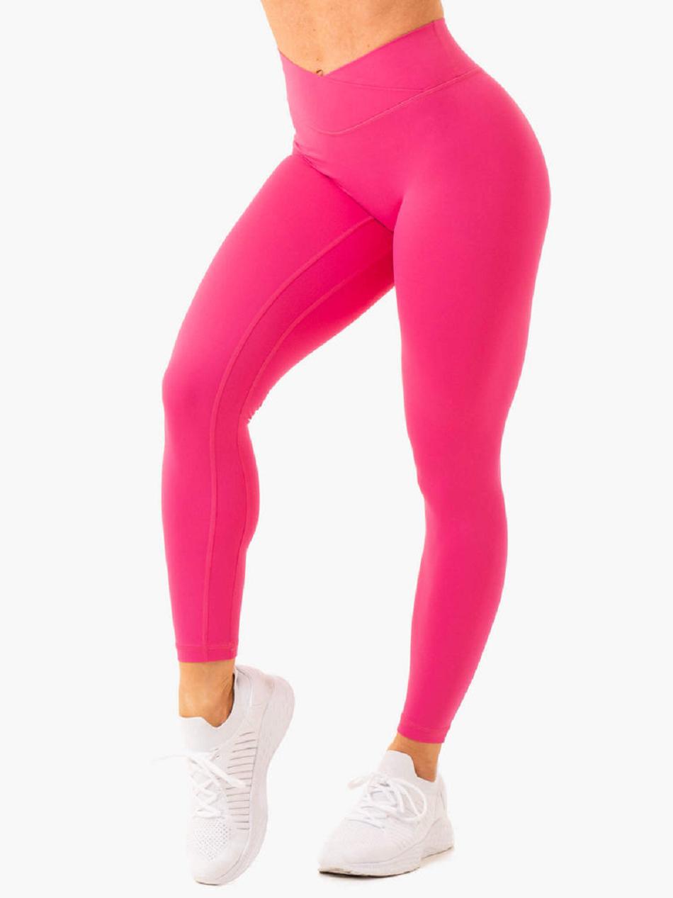 Pink Women\'s Ryderwear NKD Cross Over Leggings | 78S84861