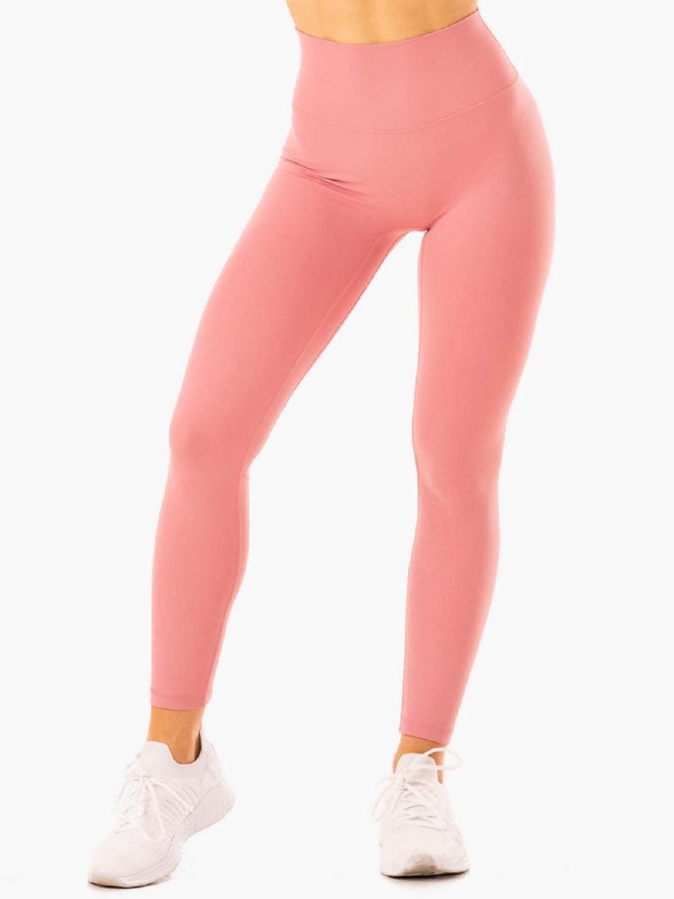 Pink Women's Ryderwear NKD Refine High Waisted Leggings | 44GA92613