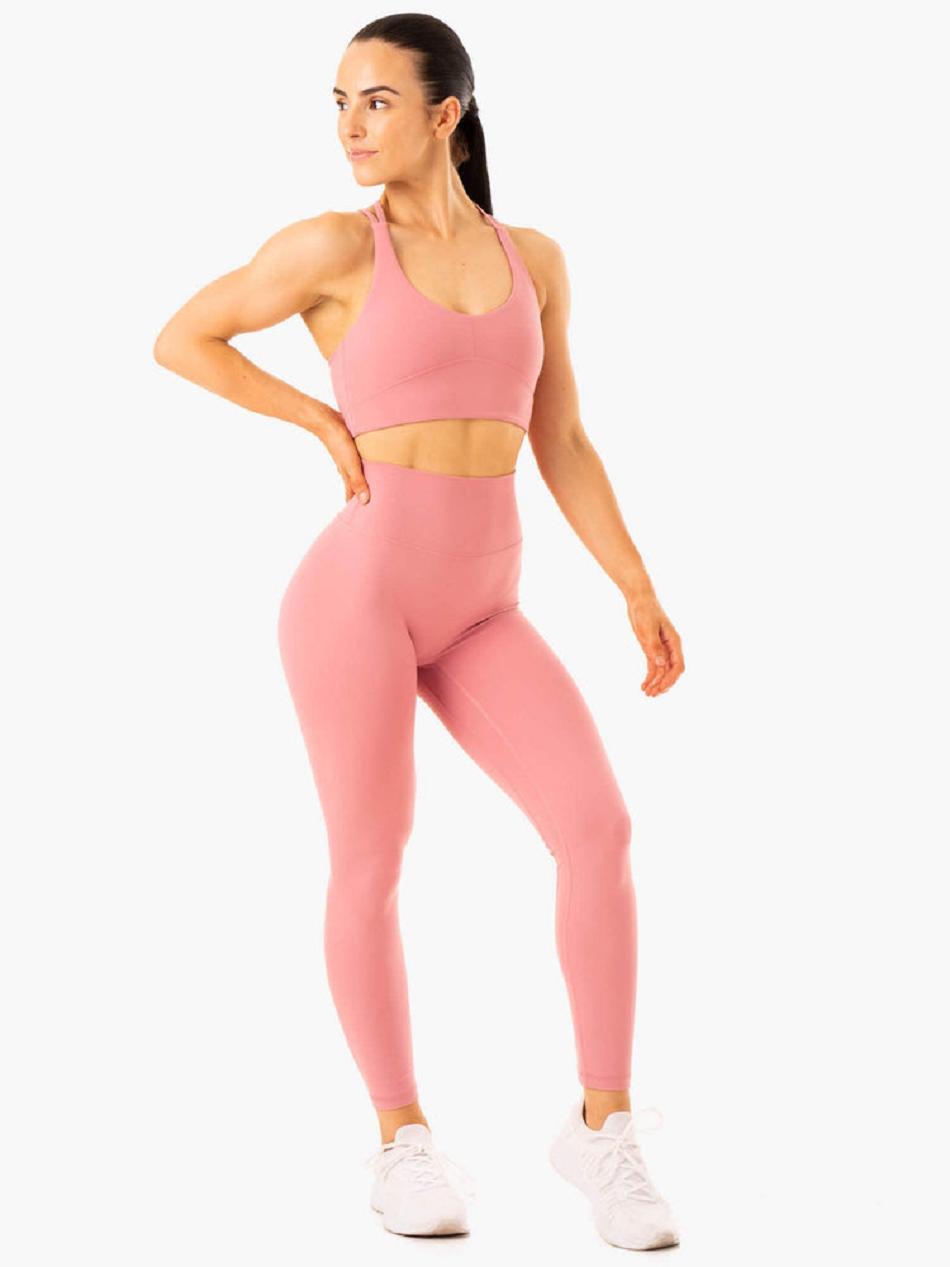 Pink Women's Ryderwear NKD Refine High Waisted Leggings | 44GA92613