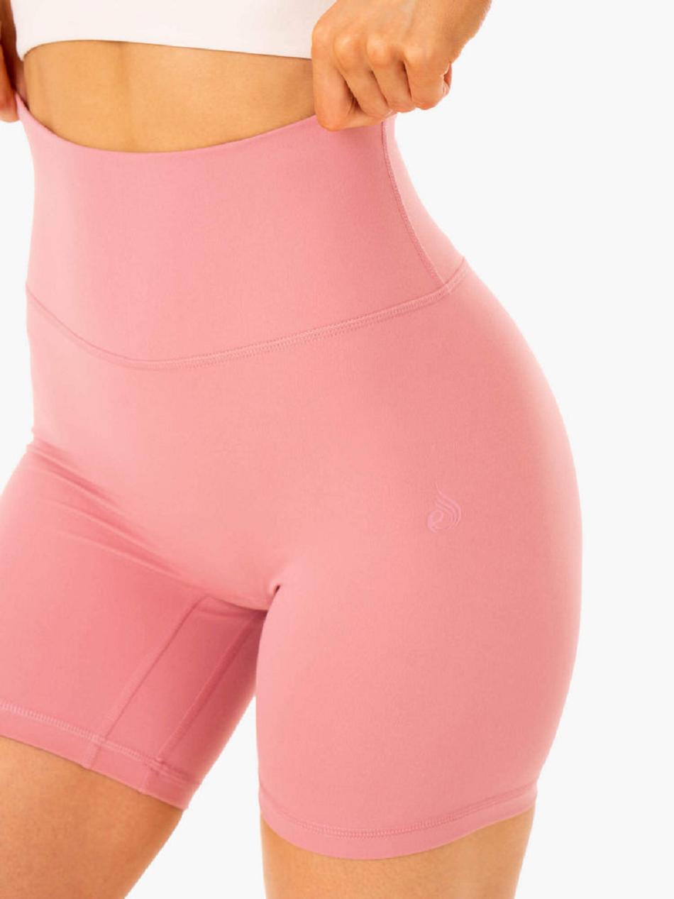 Pink Women's Ryderwear NKD Refine High Waisted Shorts | 51FV59008