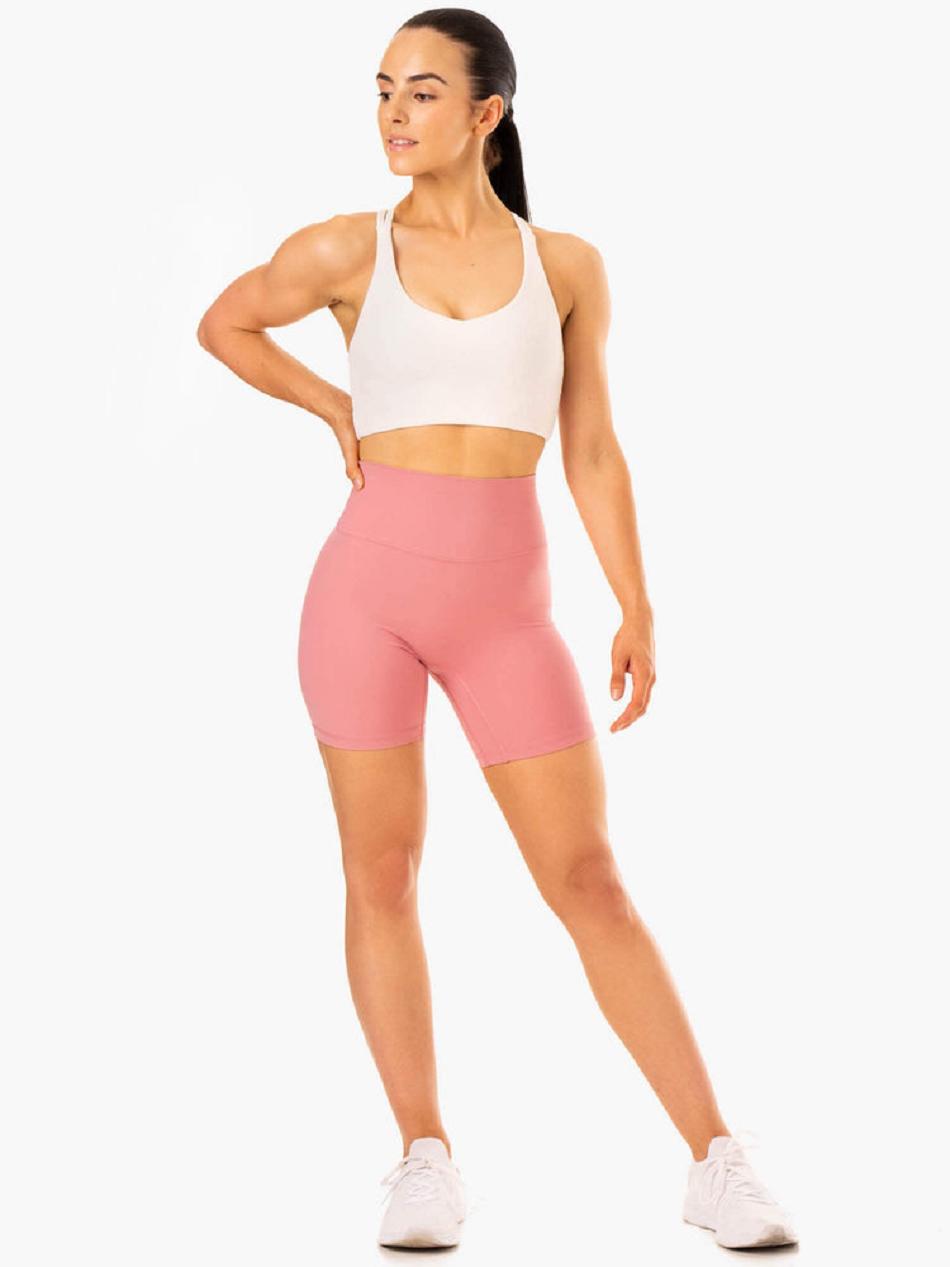 Pink Women's Ryderwear NKD Refine High Waisted Shorts | 51FV59008