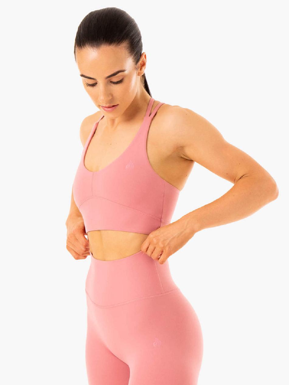 Pink Women's Ryderwear NKD Refine Sports Bras | 54RW45282