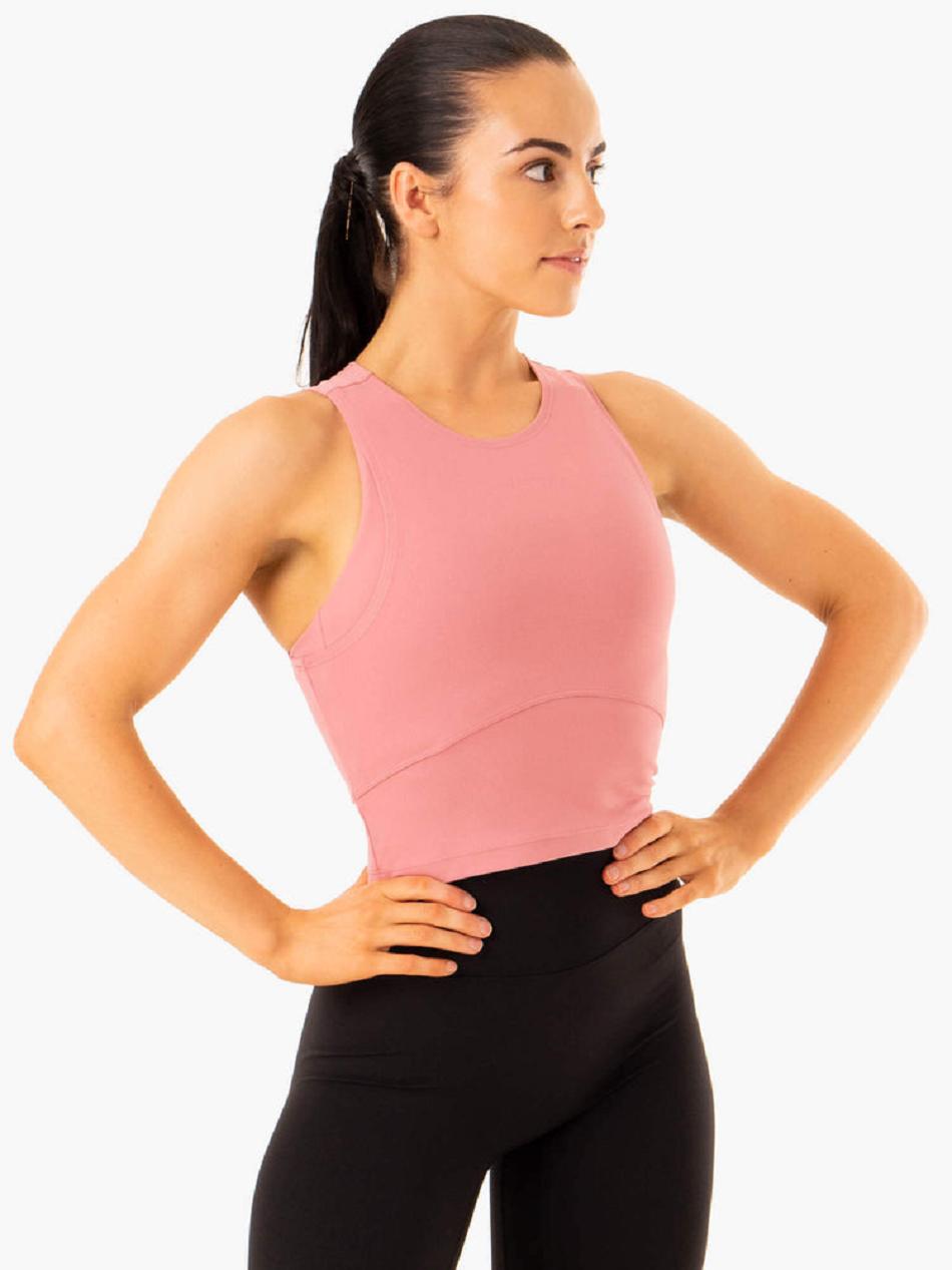 Pink Women's Ryderwear NKD Refine Tanks | NF6657282