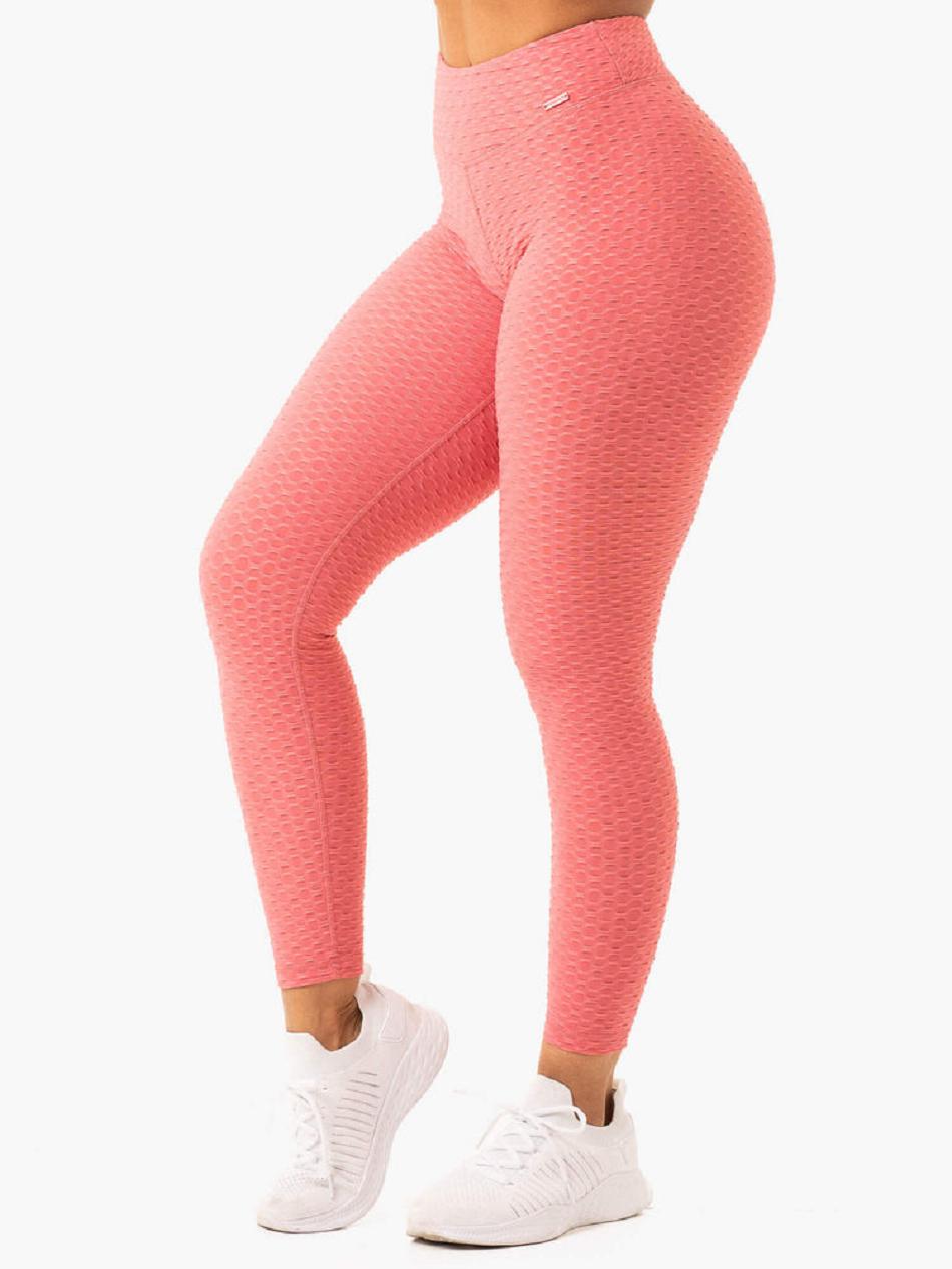 Pink Women's Ryderwear Optic Scrunch Bum Leggings | BG3977007