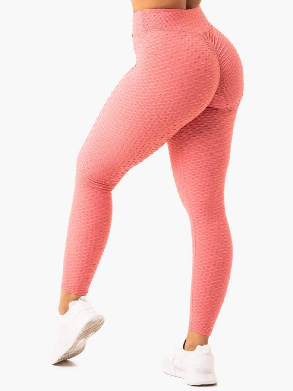 Pink Women's Ryderwear Optic Scrunch Bum Leggings | BG3977007