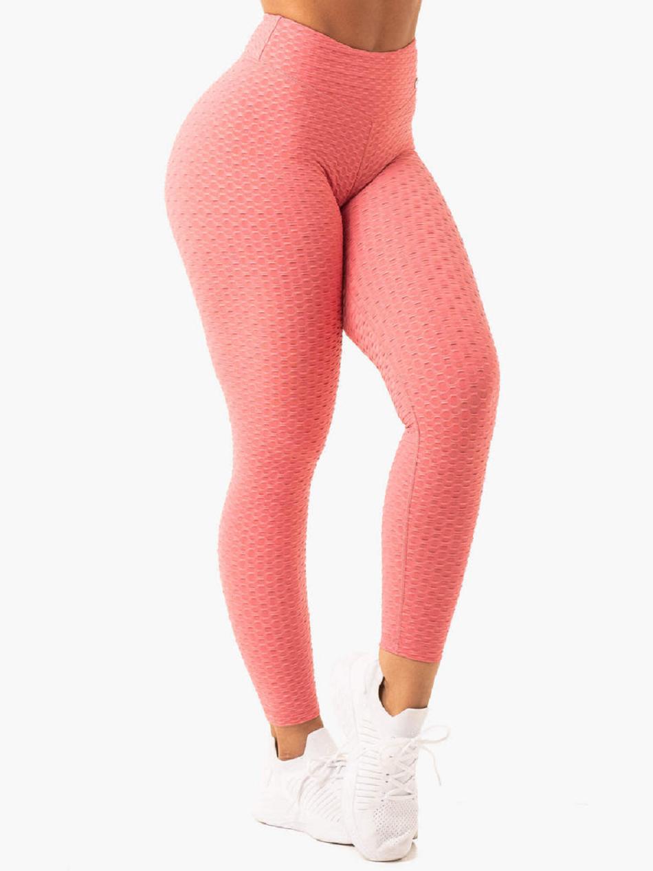 Pink Women's Ryderwear Optic Scrunch Bum Leggings | BG3977007