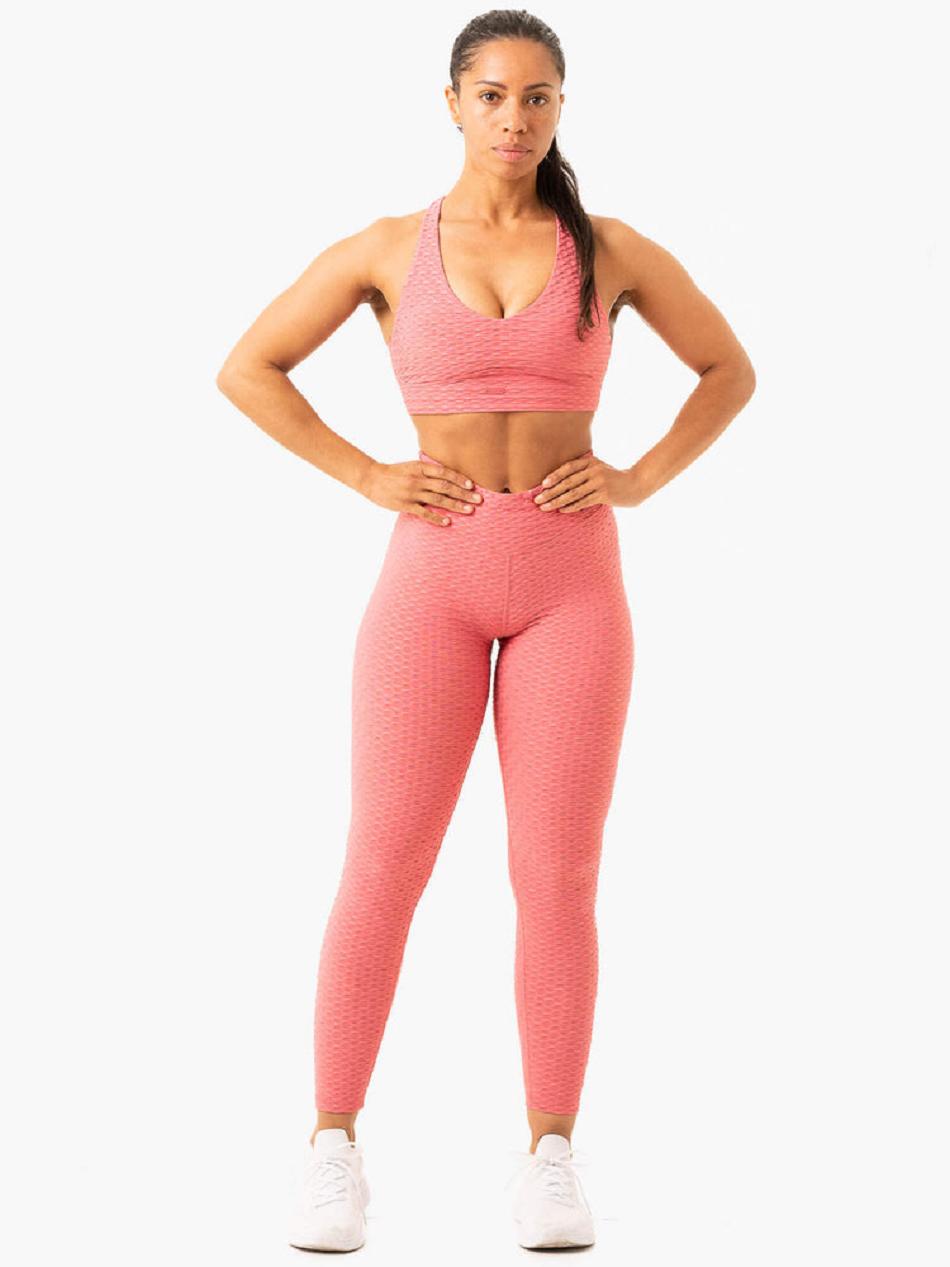 Pink Women's Ryderwear Optic Scrunch Bum Leggings | BG3977007