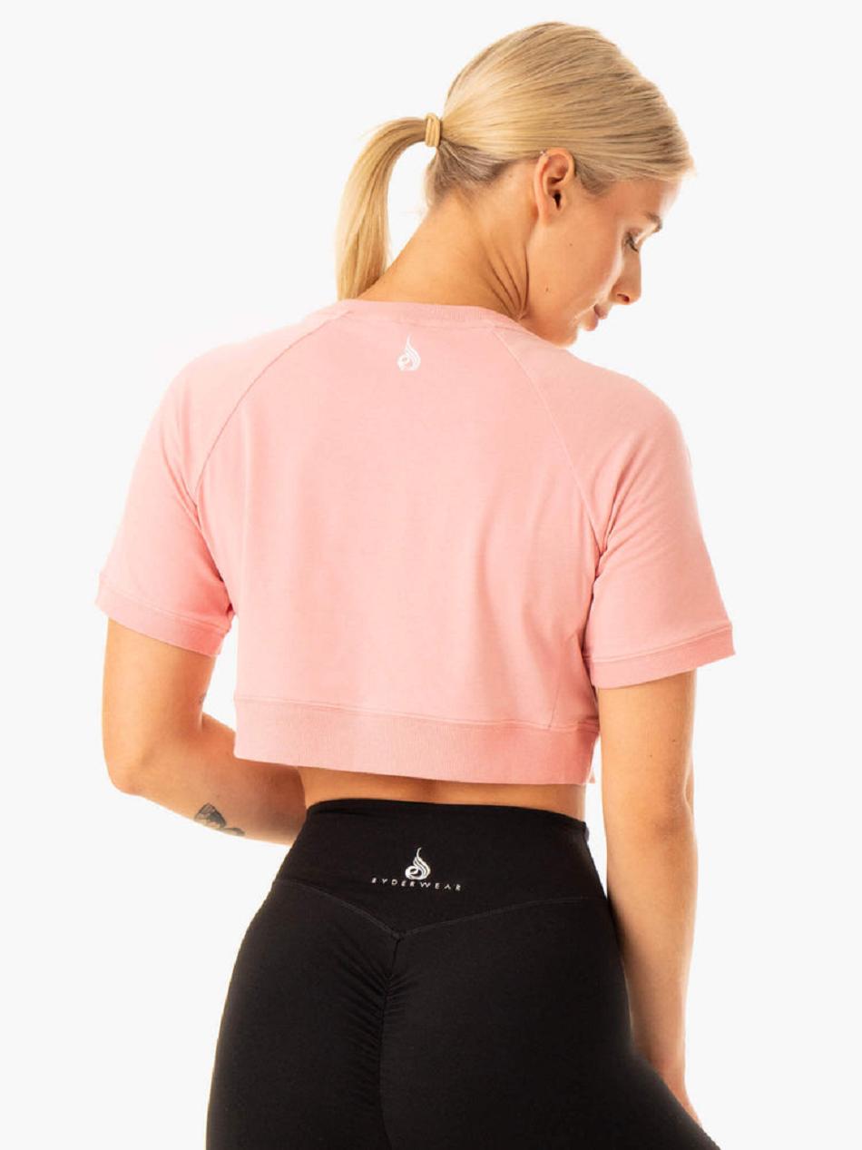 Pink Women's Ryderwear Revival Cotton T-shirt | A2X32895