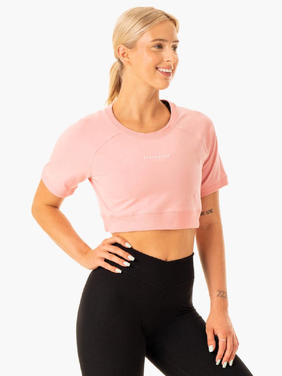 Pink Women's Ryderwear Revival Cotton T-shirt | A2X32895