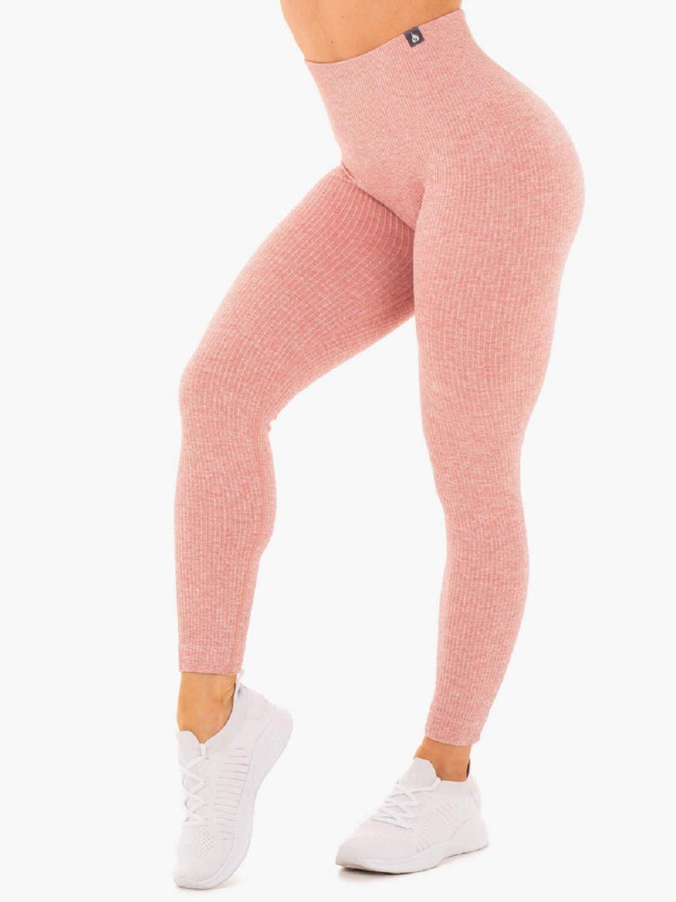 Pink Women\'s Ryderwear Rib Leggings Seamless | GB4291027