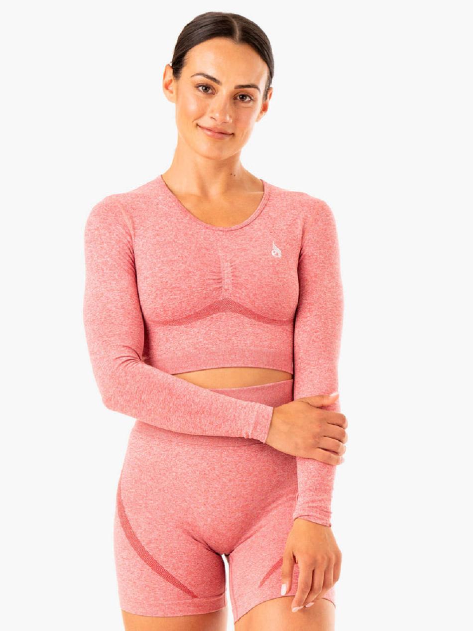 Pink Women\'s Ryderwear Sculpt Long Sleeve Top Seamless | G5B68334