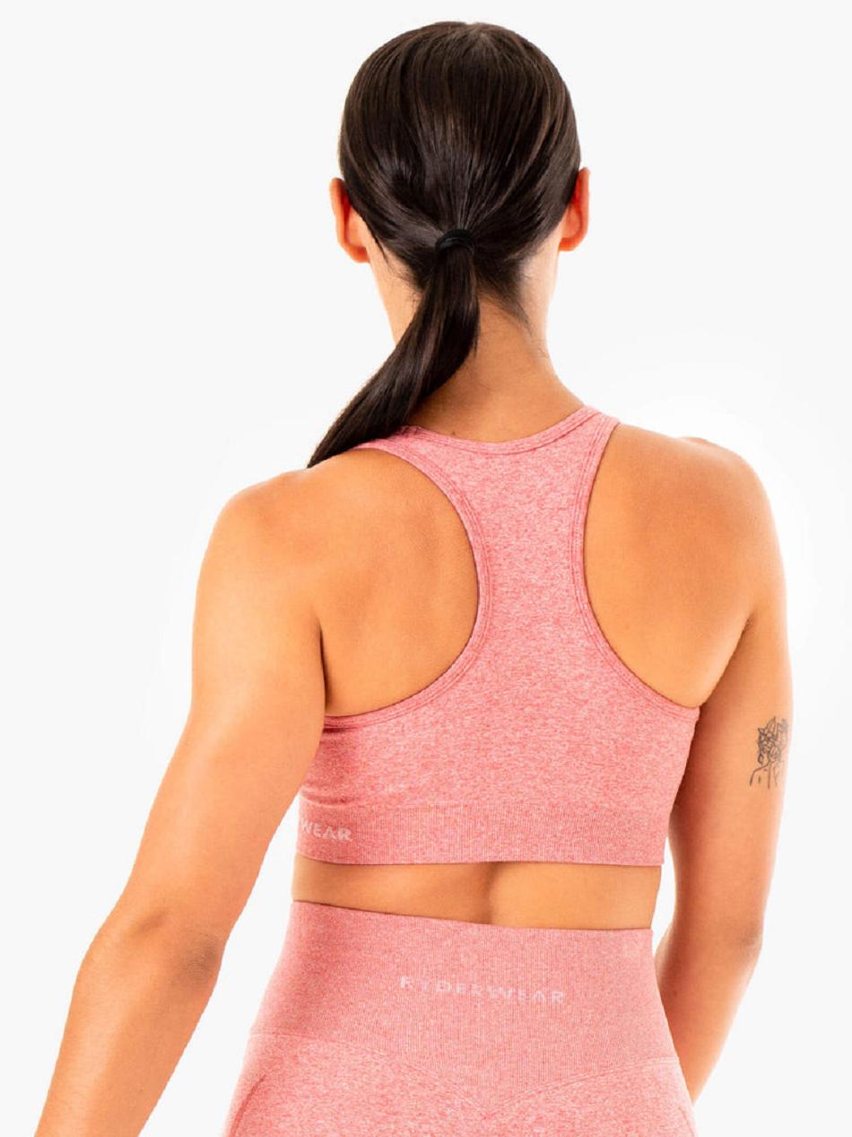 Pink Women's Ryderwear Sculpt Racer Back Sports Bra Seamless | ES4961657