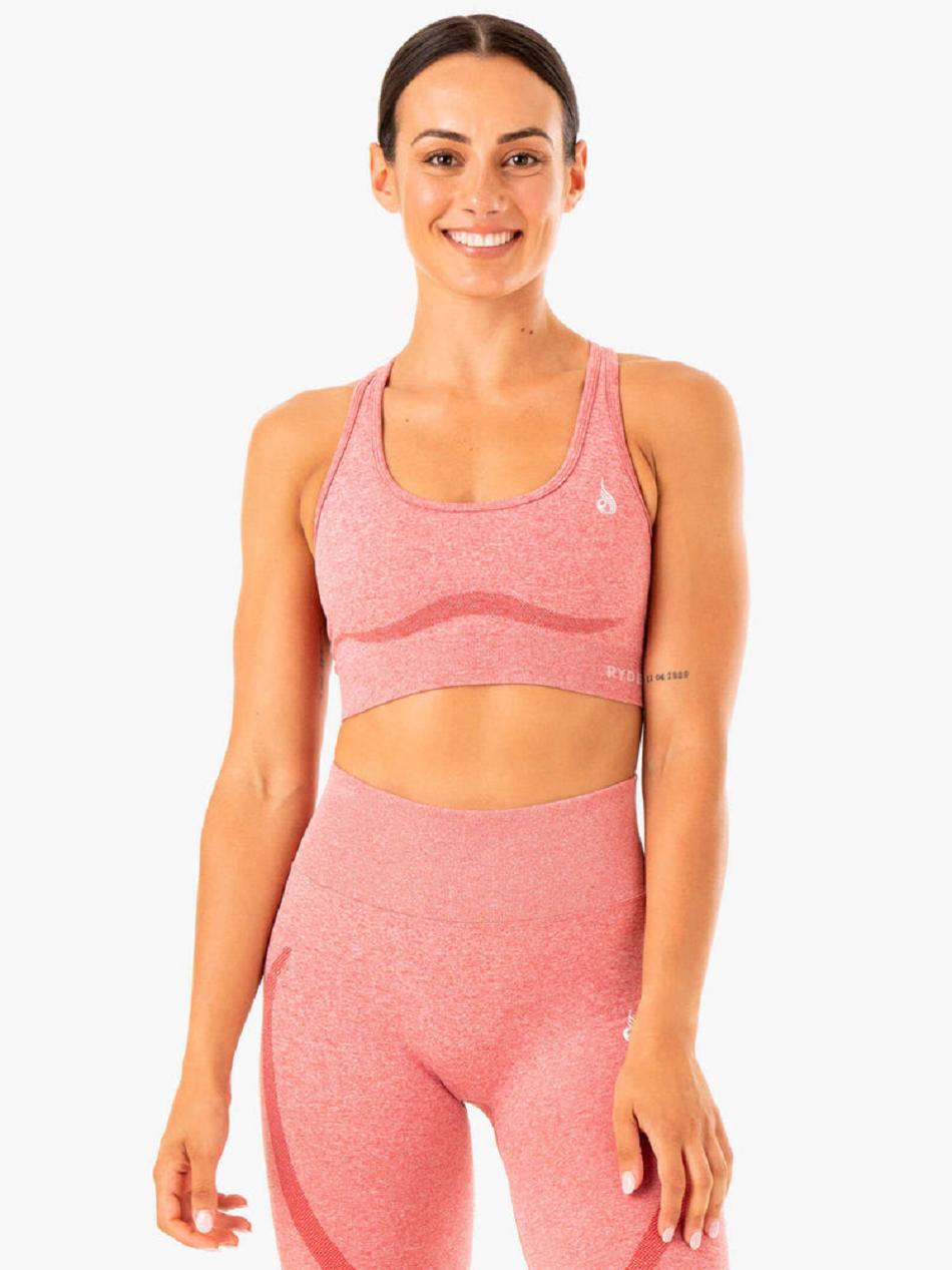 Pink Women\'s Ryderwear Sculpt Racer Back Sports Bra Seamless | ES4961657