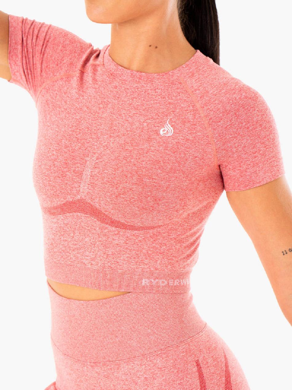 Pink Women's Ryderwear Sculpt Seamless T-shirt | 6Y7222090