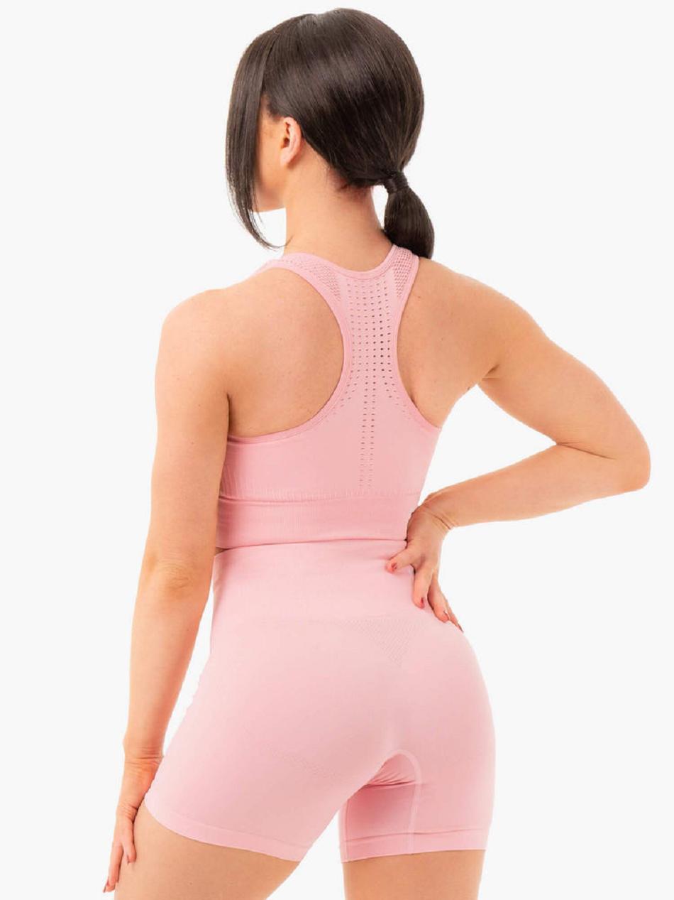 Pink Women's Ryderwear Seamless Staples Sports Bras | 60KR53633