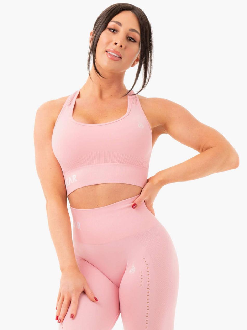 Pink Women\'s Ryderwear Seamless Staples Sports Bras | 60KR53633