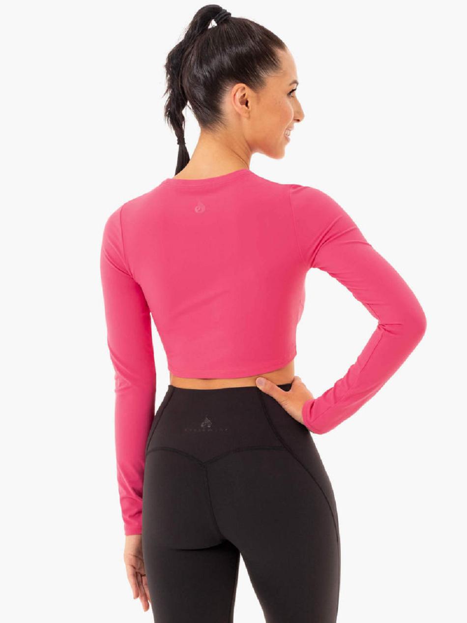 Pink Women's Ryderwear Sola Long Sleeve Top Top | DF5947059