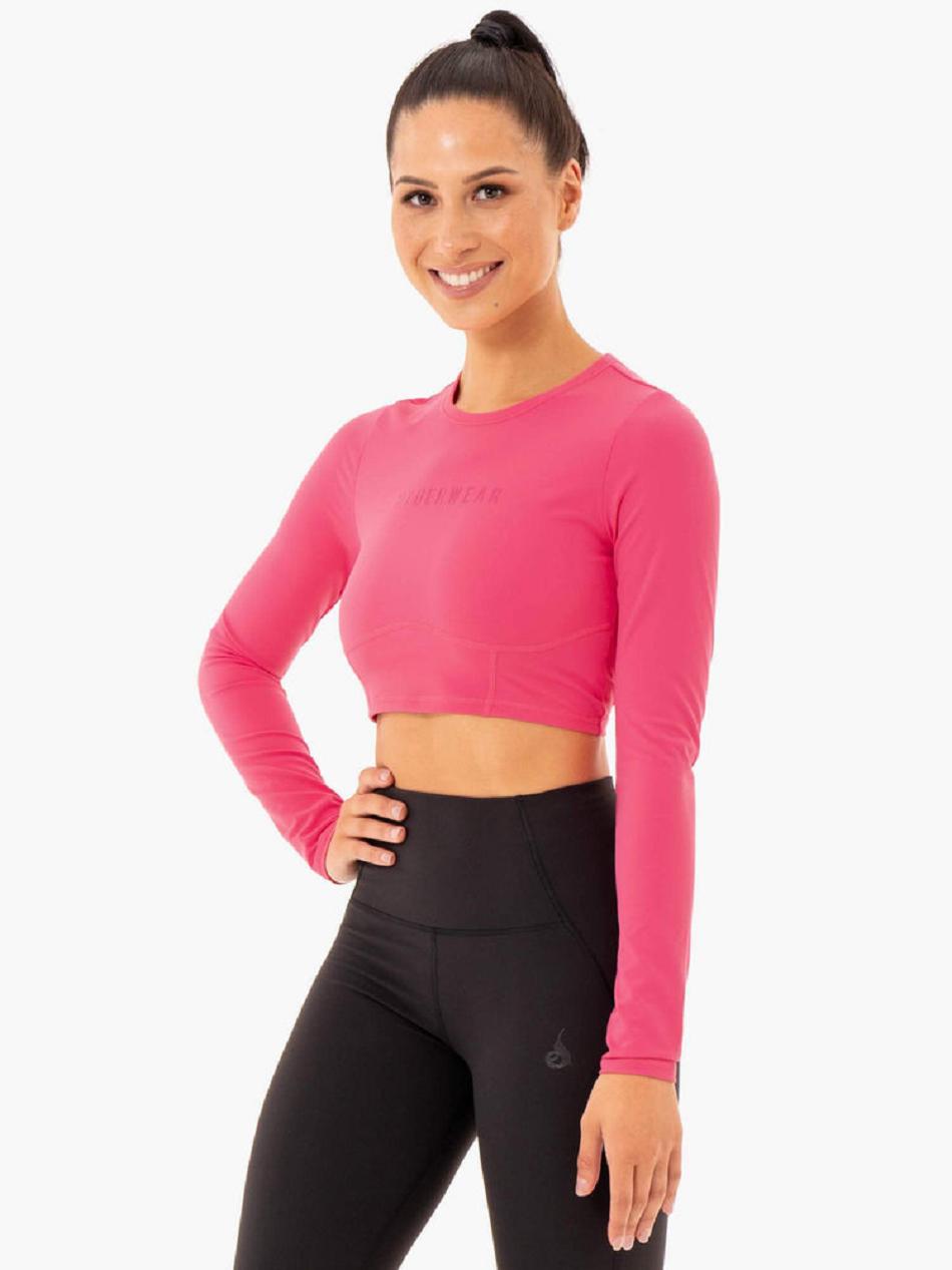 Pink Women's Ryderwear Sola Long Sleeve Top Top | DF5947059