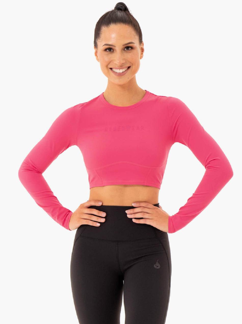 Pink Women\'s Ryderwear Sola Long Sleeve Top Top | DF5947059