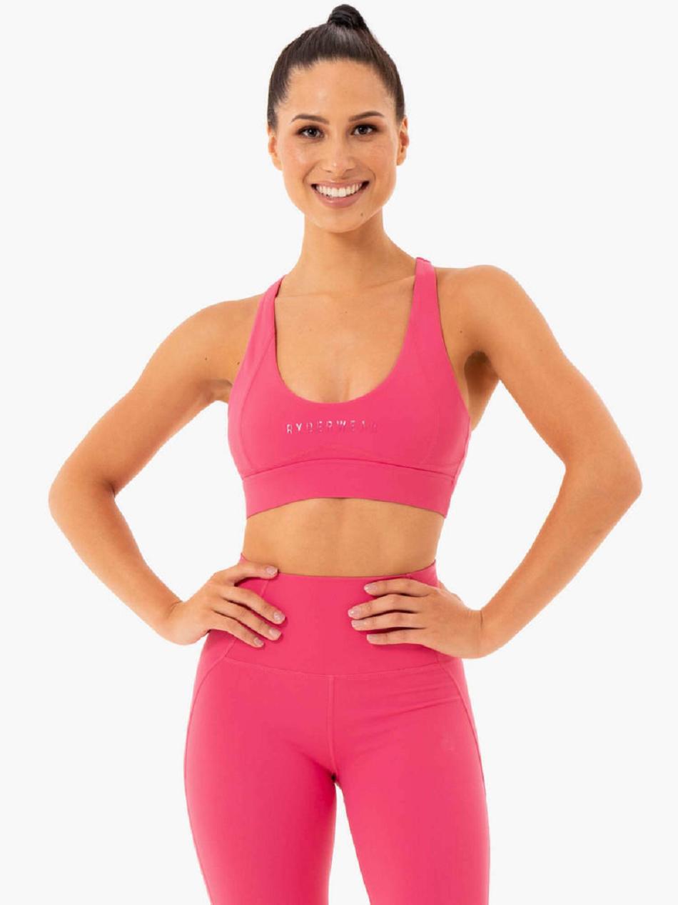 Pink Women's Ryderwear Sola Sports Bras | 106T23250